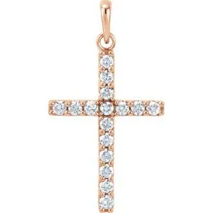 Platinum 1/4 CTW Natural Diamond Cross Pendant