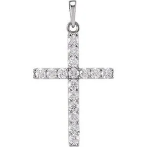 Platinum 1/4 CTW Natural Diamond Cross Pendant