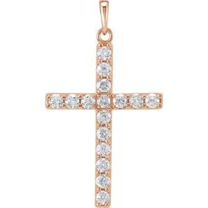Platinum 1/4 CTW Natural Diamond Cross Pendant