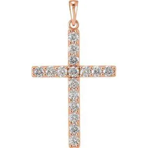 Platinum 1/4 CTW Natural Diamond Cross Pendant