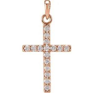 Platinum 1/4 CTW Natural Diamond Cross Pendant