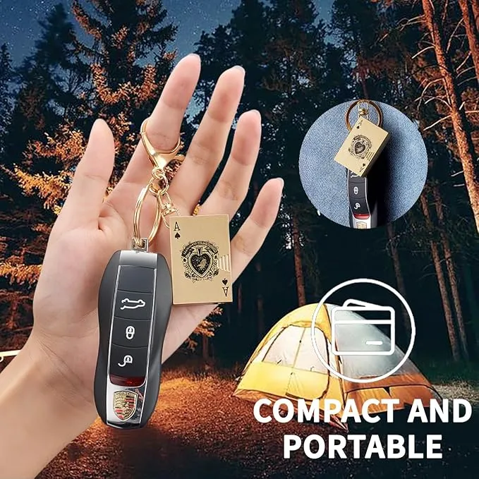 Playing Card Lighter Refillable Novelty Cool Keychains Lighter for Fireplace Candle Camping BBQ (Without Butane) (05)