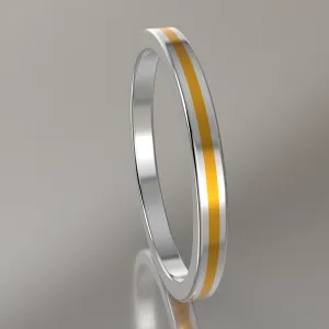 Polished Sterling Silver 2mm Stacking Ring Yellow Resin