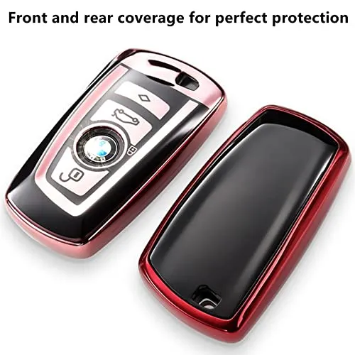 Preferred car products For BMW key fob cover. Advanced soft TPU key box is compatible with X1 X3 X4 X5 X6 1 2 4 5 6 7 M3 M5 M6 GT3 GT5 G30 F10 F15 F16 F20 key (Type A Blue Key Case   key chain set)