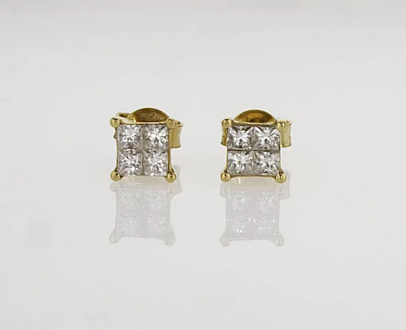 Princess Unisex Diamond Earrings