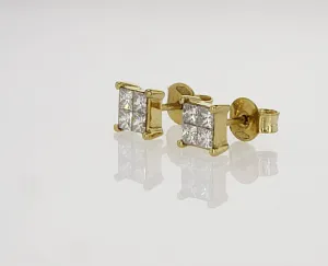 Princess Unisex Diamond Earrings