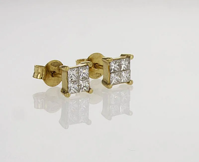 Princess Unisex Diamond Earrings