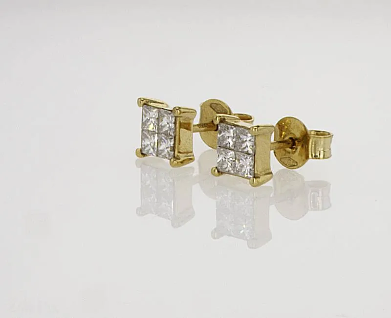 Princess Unisex Diamond Earrings