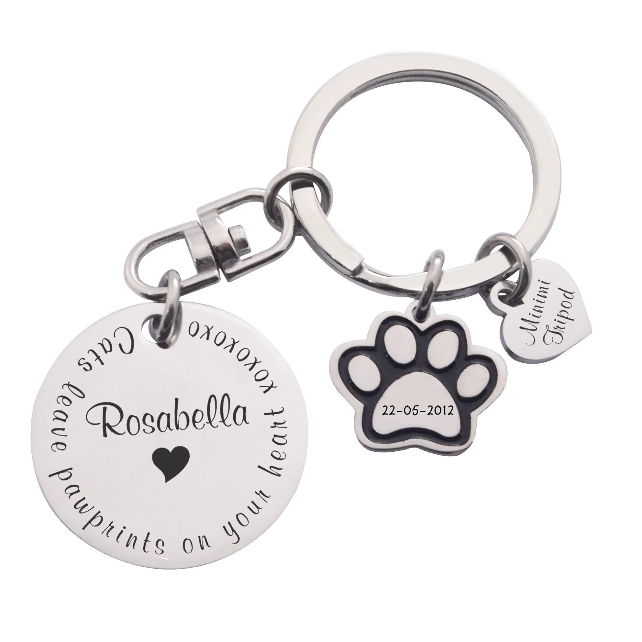 Prints On My Heart Keyring
