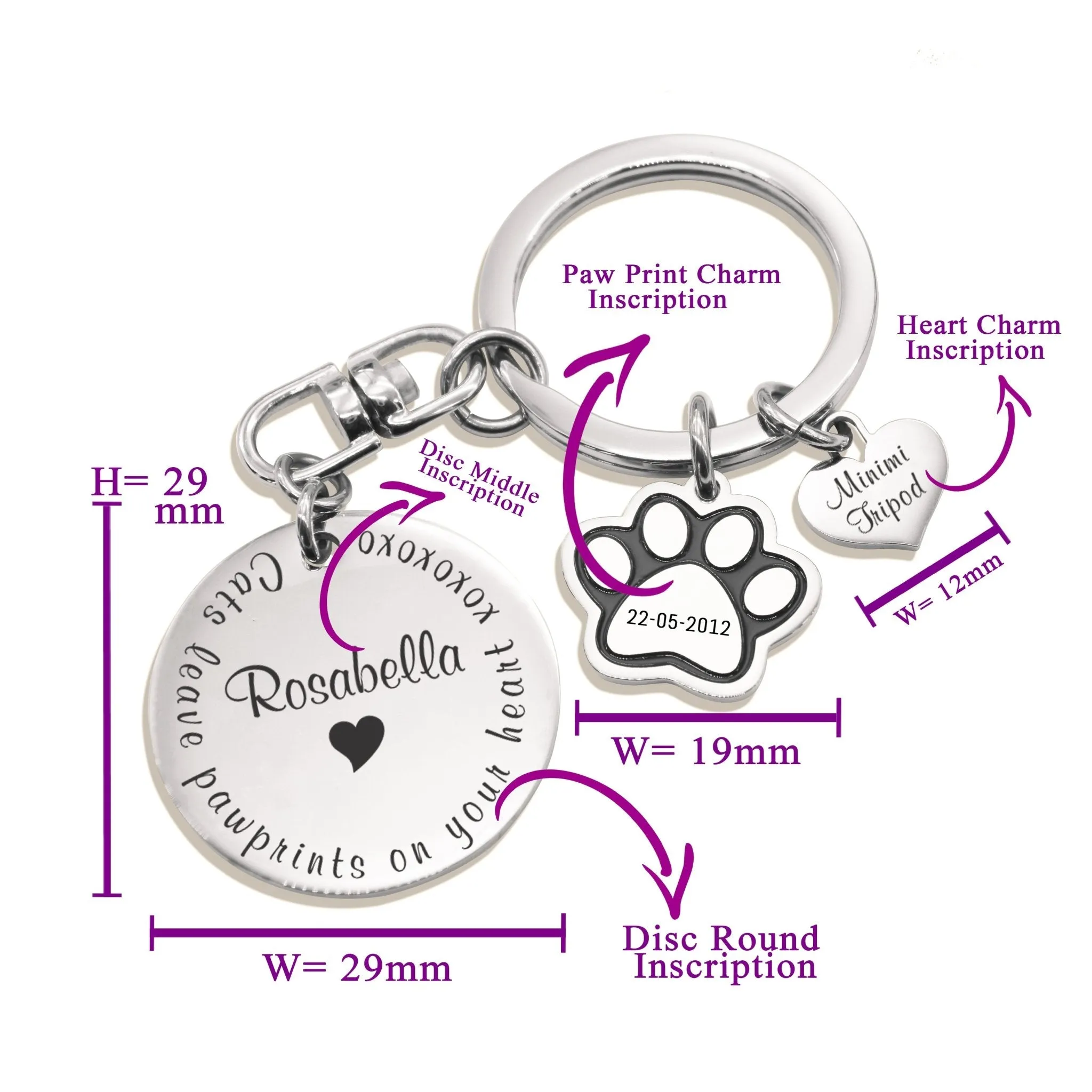 Prints On My Heart Keyring