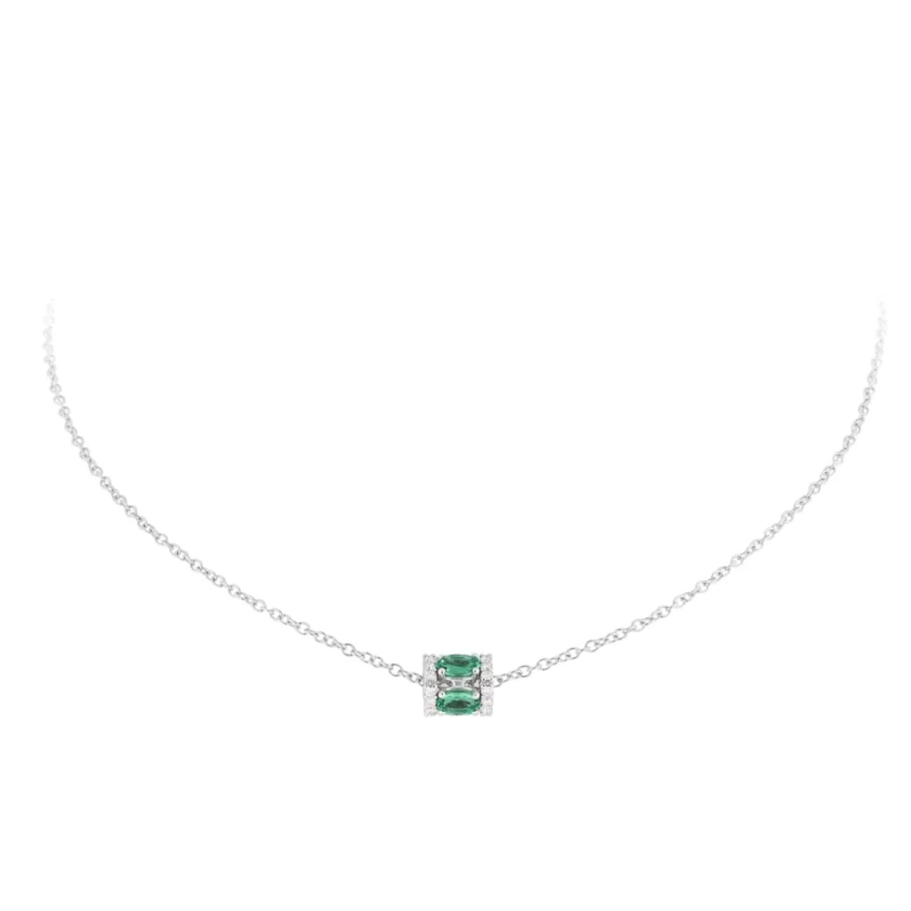 Procida 18K White Gold Emerald Pendant