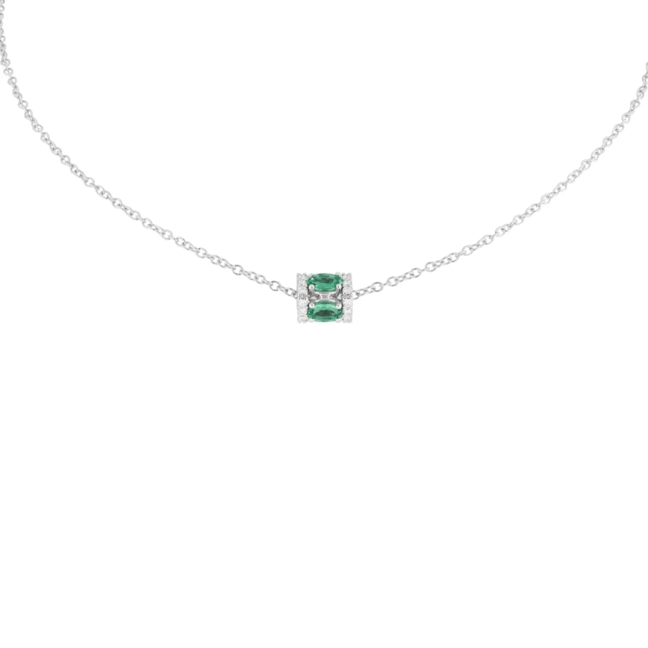 Procida 18K White Gold Emerald Pendant