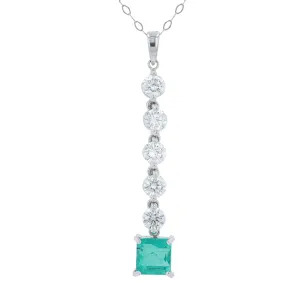 PT900 1.26 CT Emerald Drop Pendant