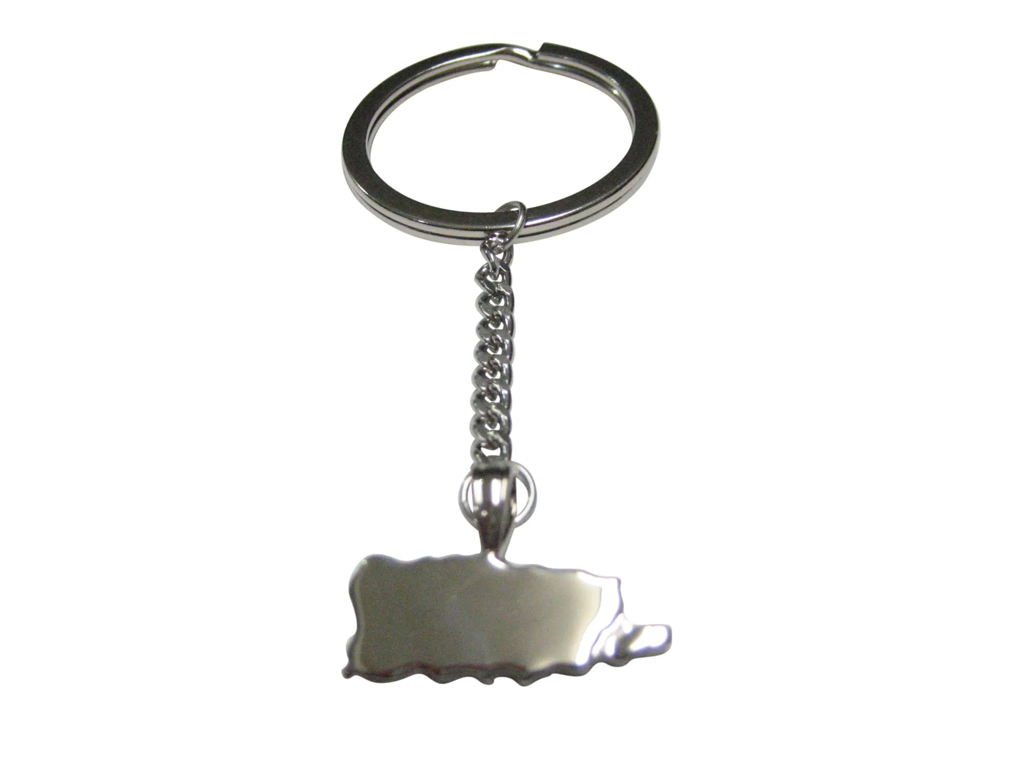 Puerto Rico Map Shape Pendant Keychain