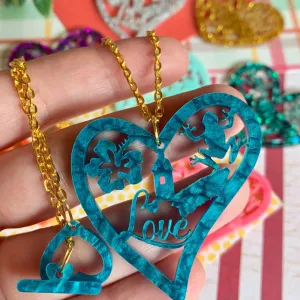 Puerto Rico-themed charms - 6 Pieces (3 Pairs), 50mm/Dijes de Puerto Rico - 6 piezas (3 pares) , 50mm