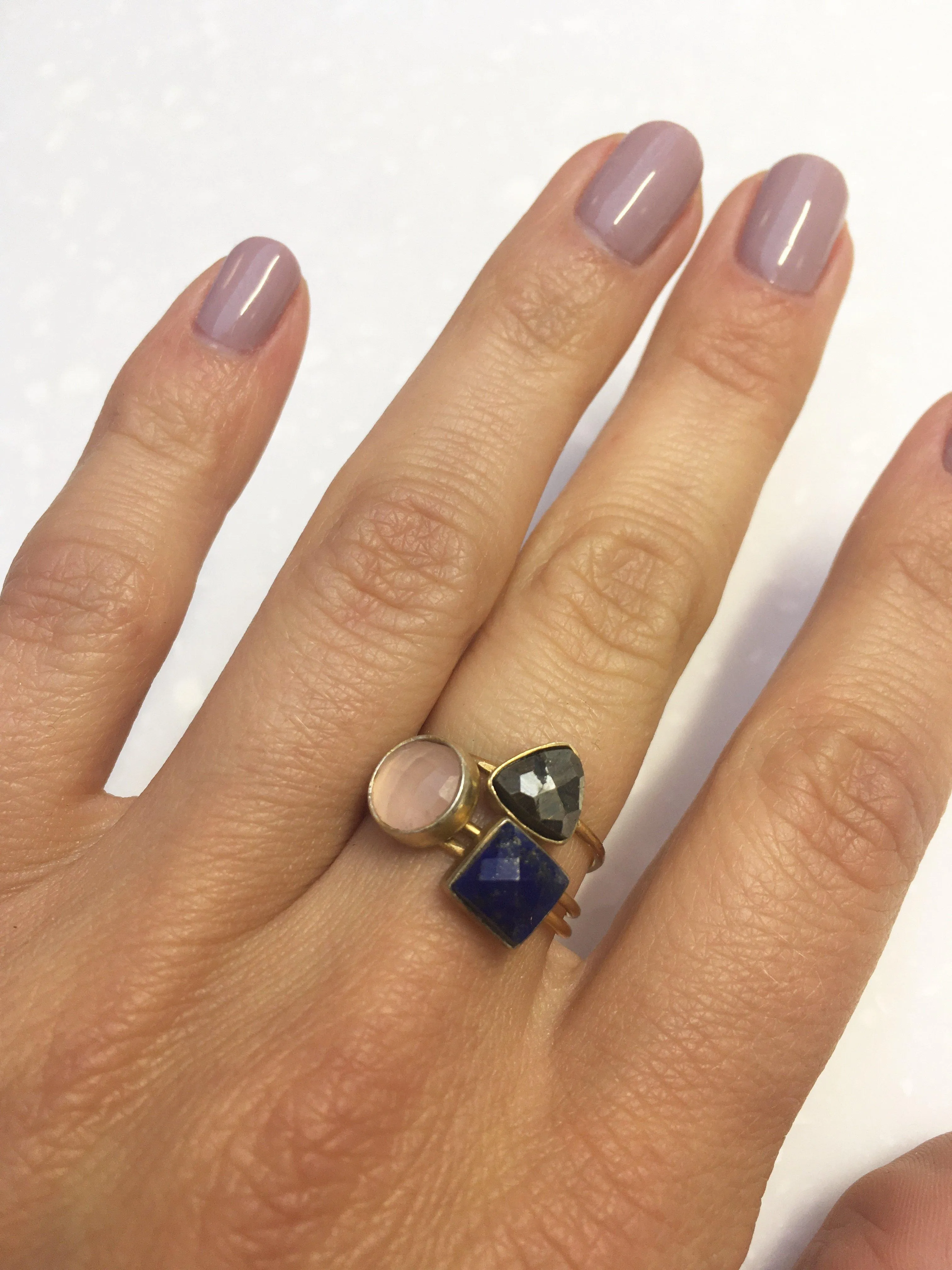 Pyrite Triangle Stacking Ring