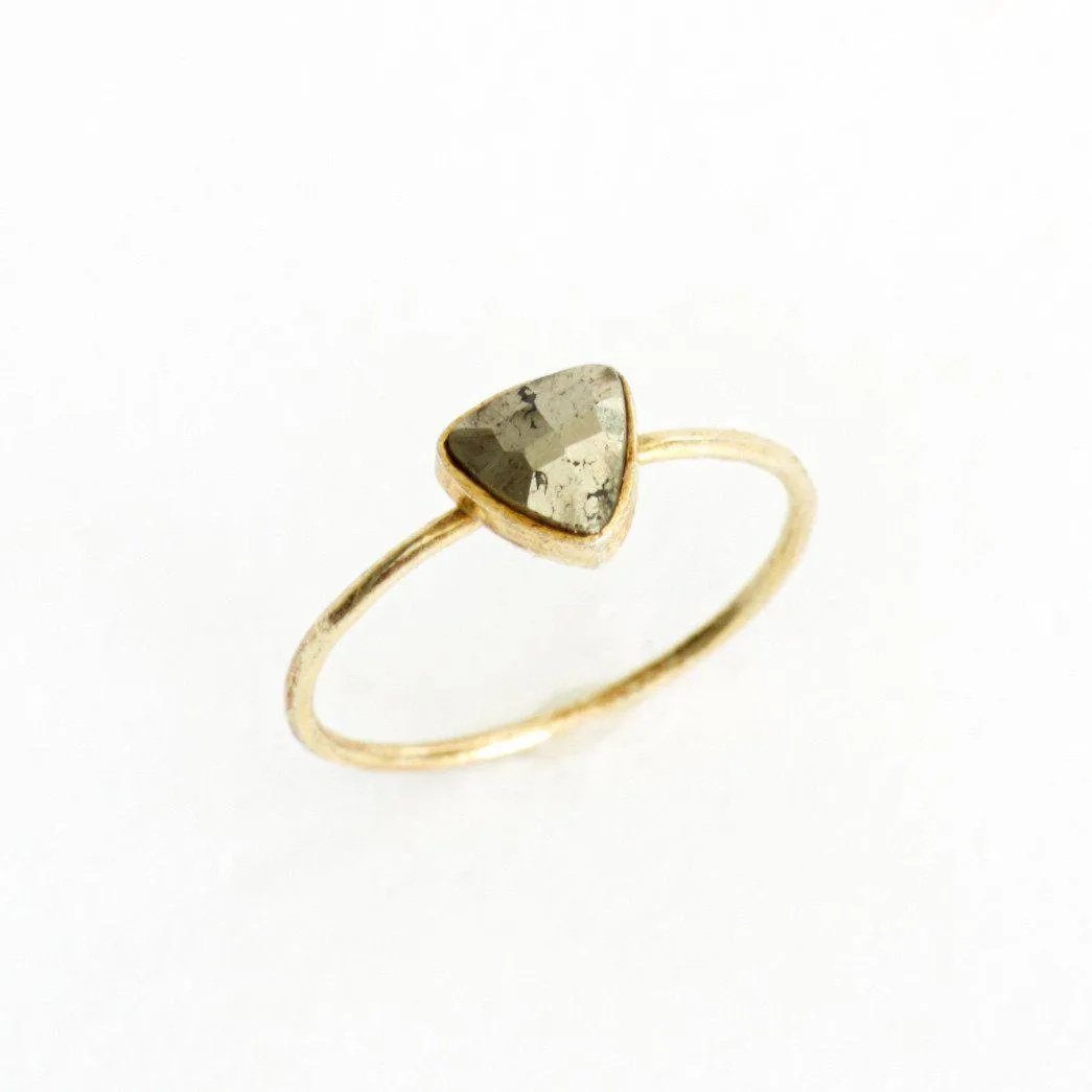 Pyrite Triangle Stacking Ring