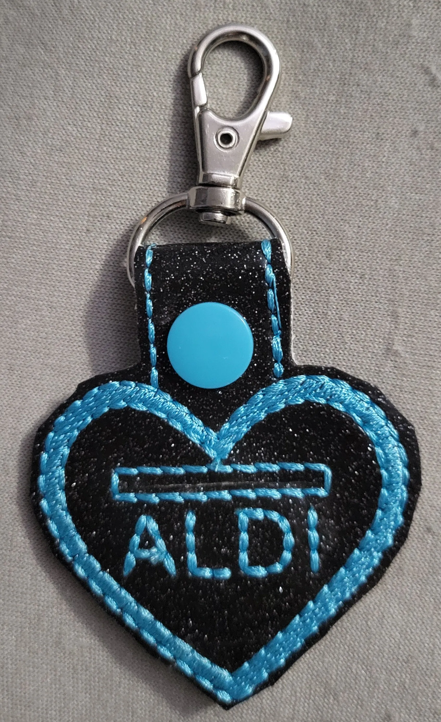 Quarter Keeper Heart Keychain for Grocery Store Cart