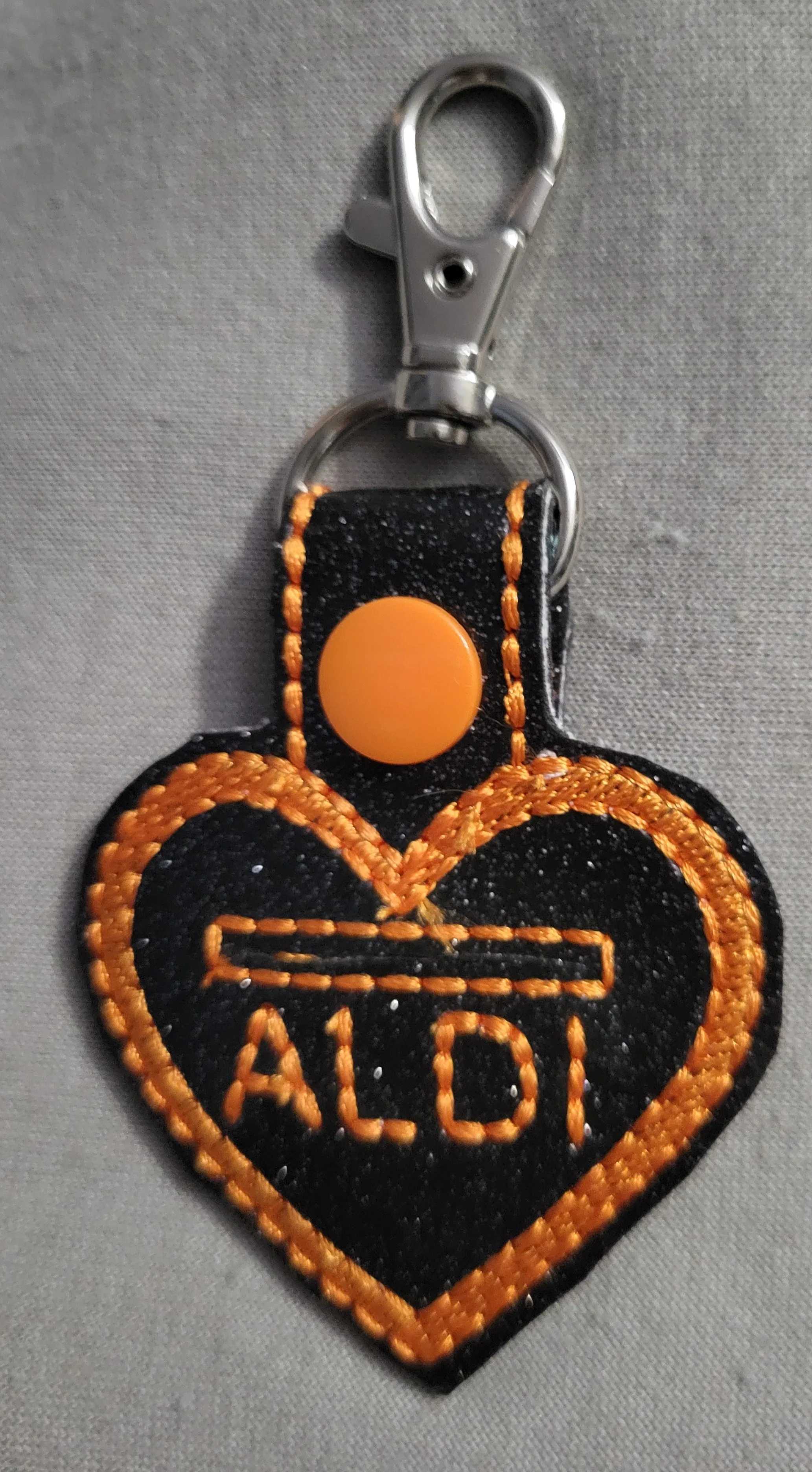 Quarter Keeper Heart Keychain for Grocery Store Cart
