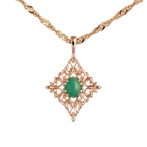 "Allegretto" Emerald Pendant in Yellow Gold
