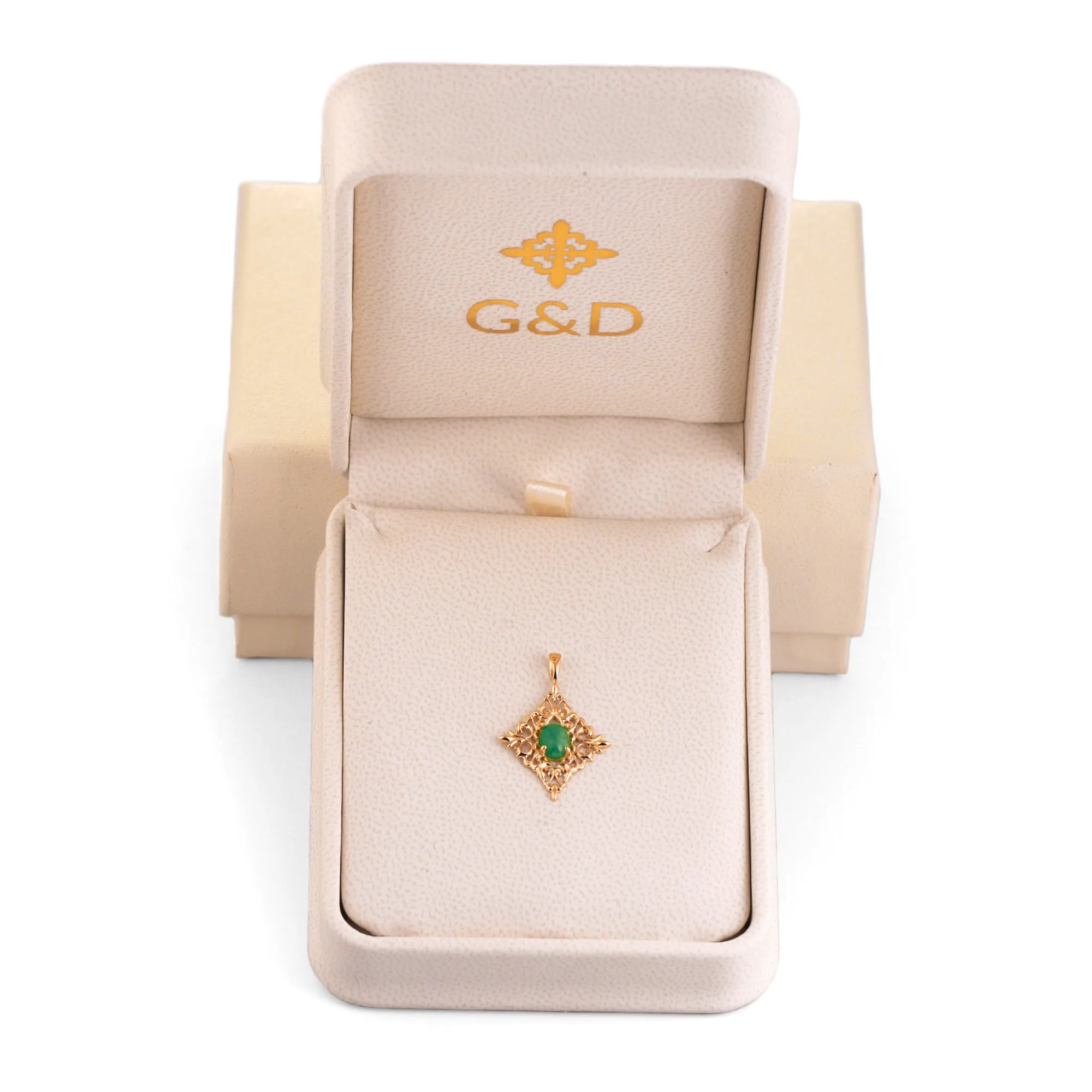 "Allegretto" Emerald Pendant in Yellow Gold