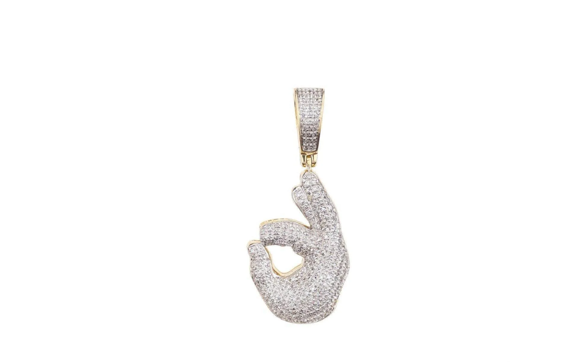 "OK"  Diamond Hand Pendant