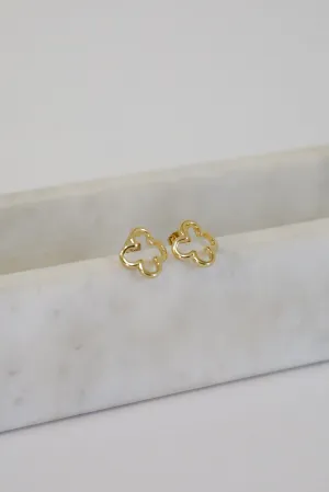 Rachel Gold Quatrefoil Stud Earrings