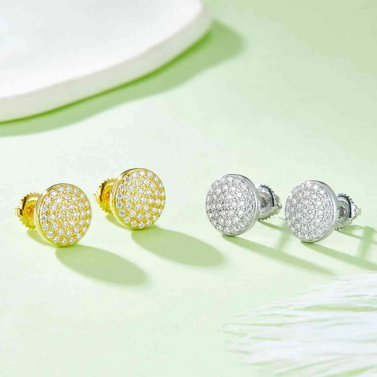 Radiant Moissanite Stud Earrings