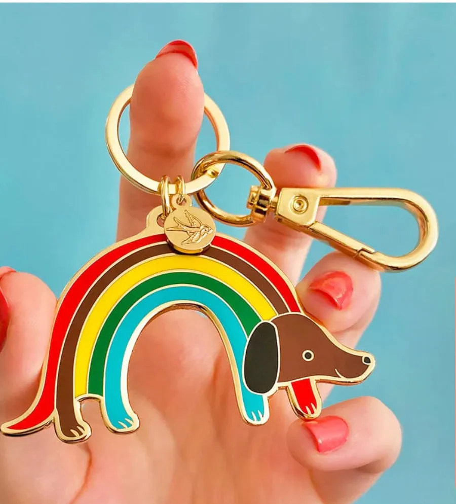 Rainbow Ruff Key Ring