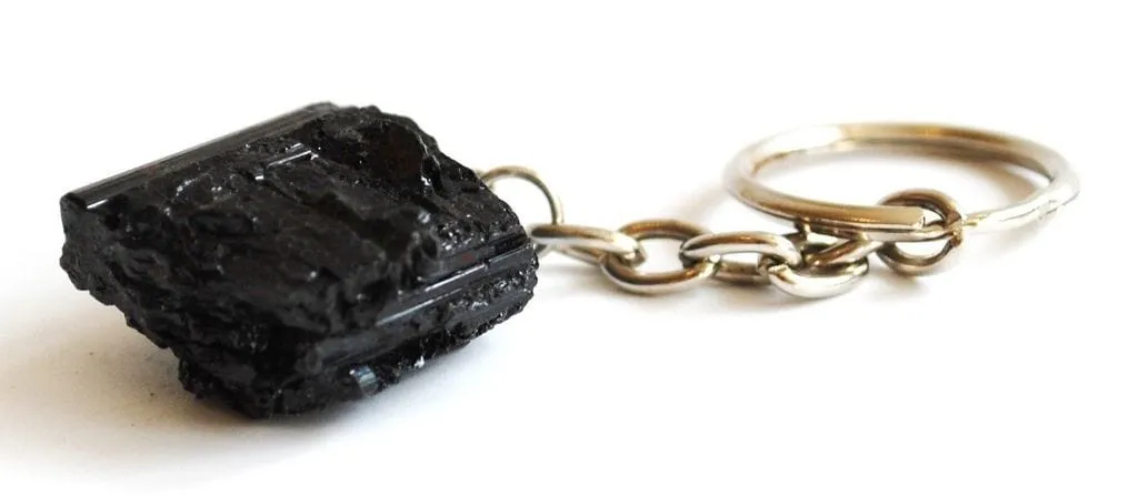 Raw Stone Crystal Keychain