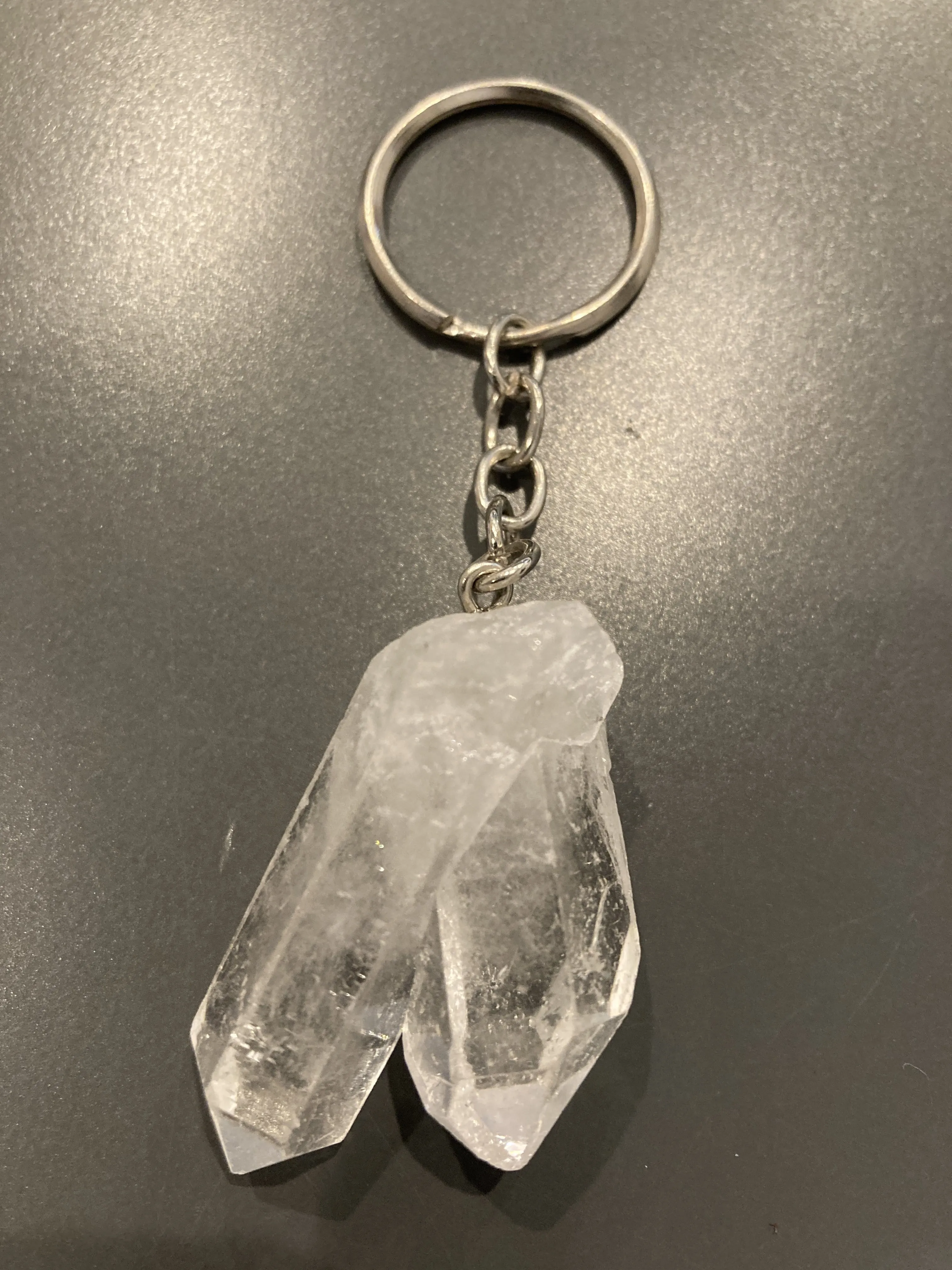 Raw Stone Crystal Keychain