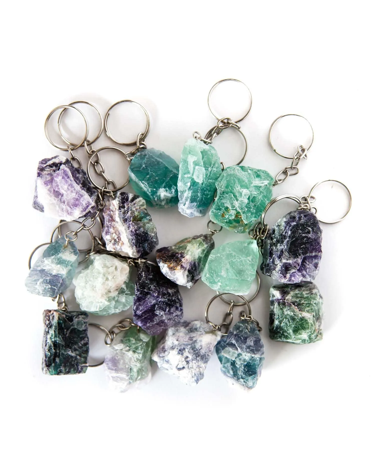 Raw Stone Crystal Keychain