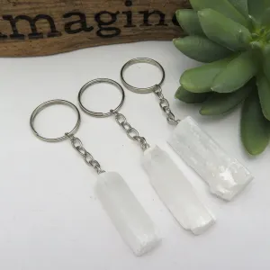 Raw Stone Crystal Keychain