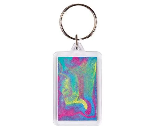 Rectangle Key Ring Tags Pack of 10