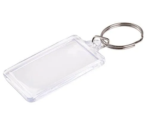 Rectangle Key Ring Tags Pack of 10