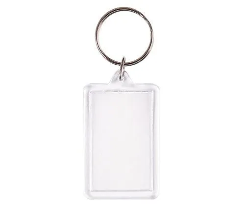 Rectangle Key Ring Tags Pack of 10
