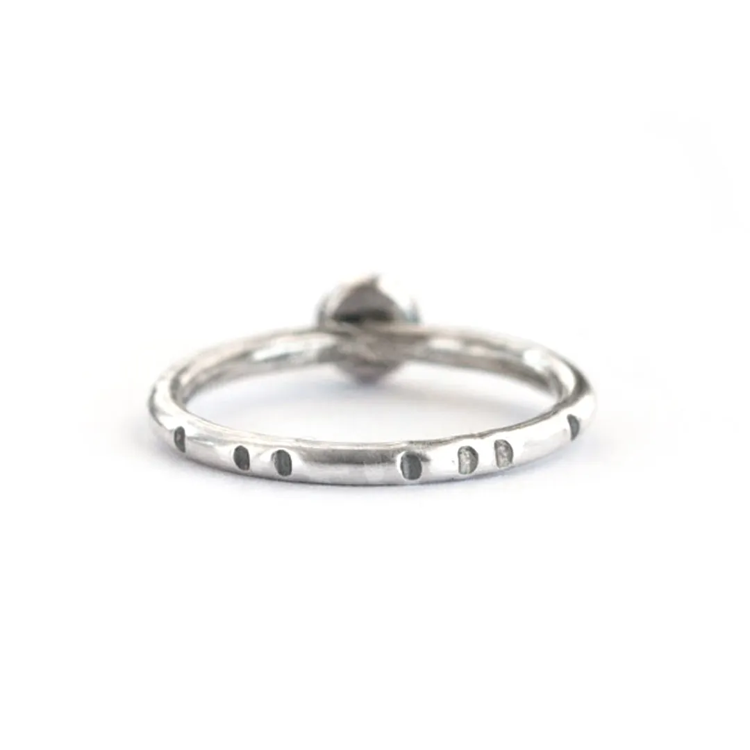 Red Garnet and Sterling Silver Stackable Ring - LITTLE JOY