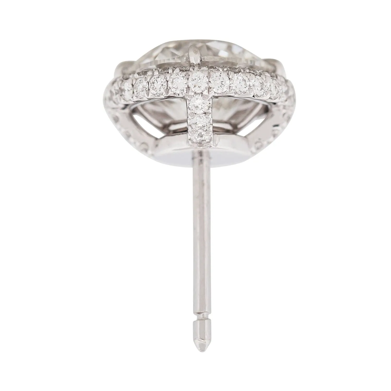 Removable Double Edged Pave Diamond Jackets (For 2 carat diamond studs)