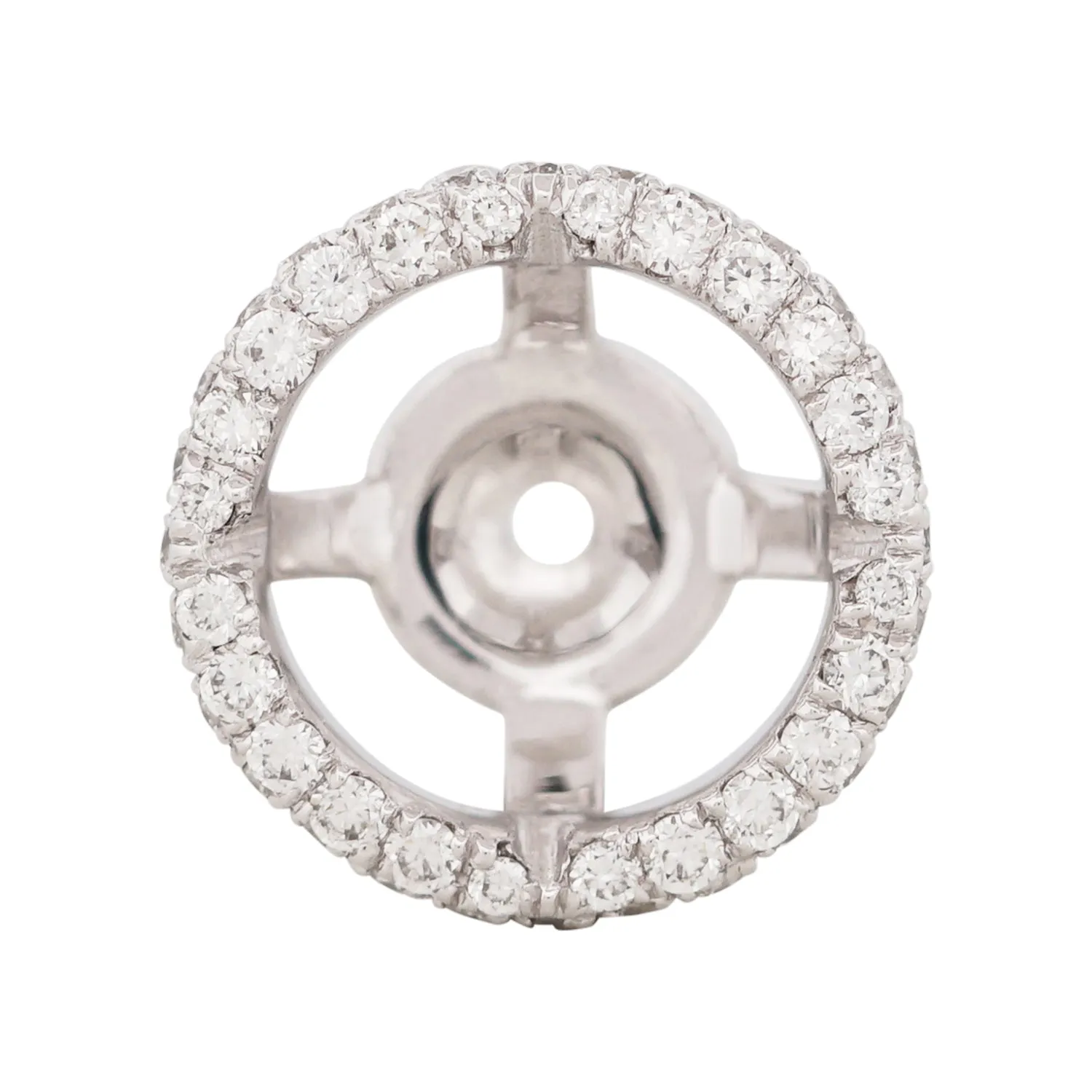 Removable Double Edged Pave Diamond Jackets (For 2 carat diamond studs)