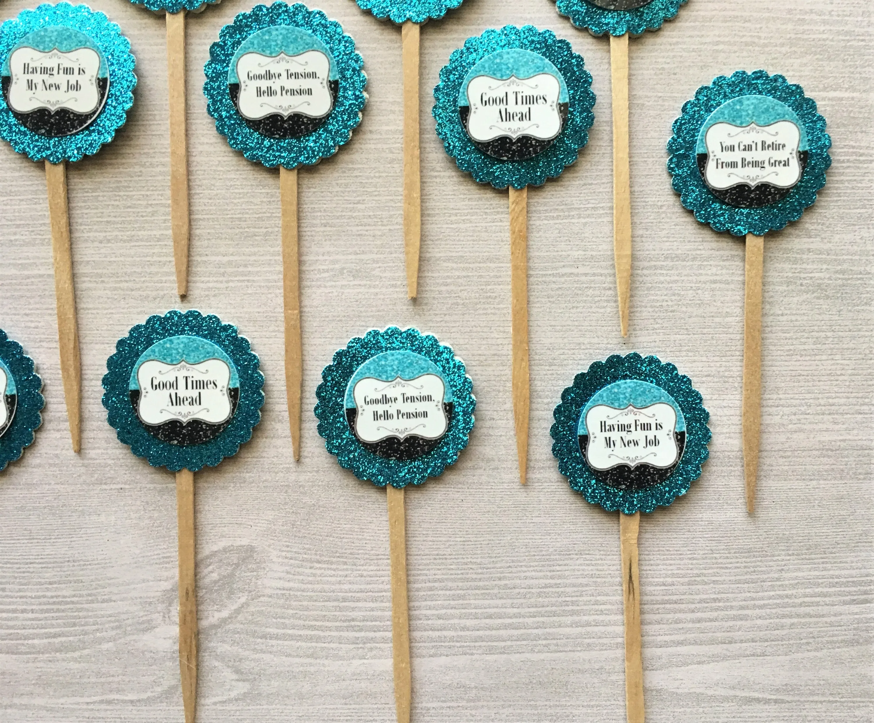 Retirement Cupcake Toppers, Set of 12