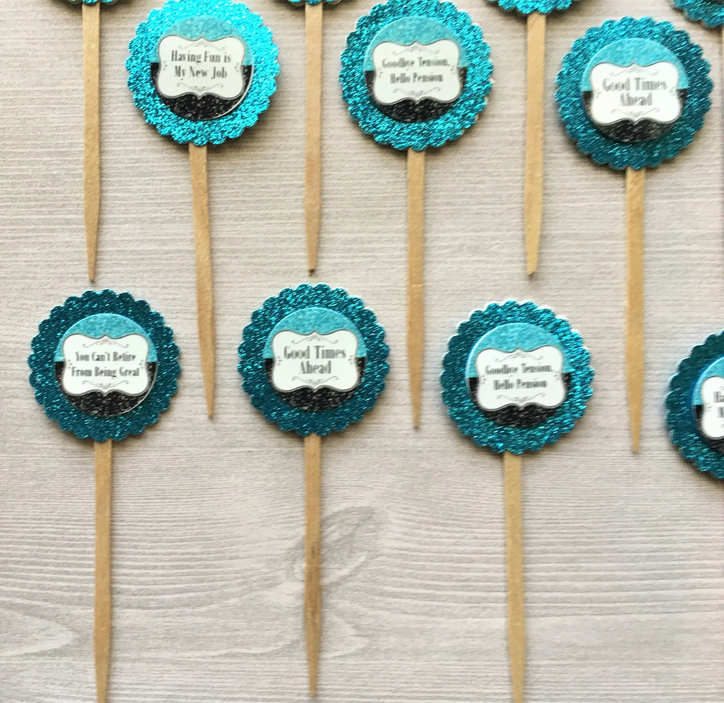 Retirement Cupcake Toppers, Set of 12