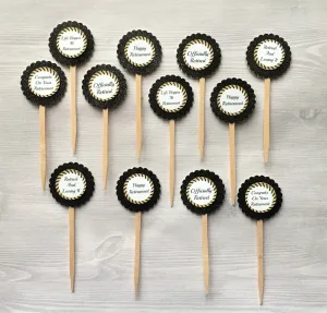 Retirement Cupcake Toppers, Set of 12