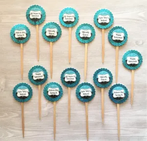 Retirement Cupcake Toppers, Set of 15