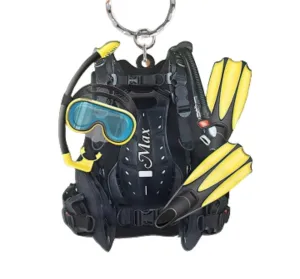 Retriot Personalized Scuba Diving Set Acrylic Keychain - Gift For Diving Lovers, Divers