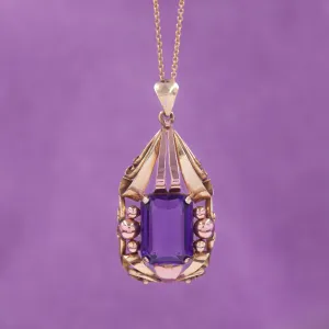 Retro Amethyst Pendant c1940