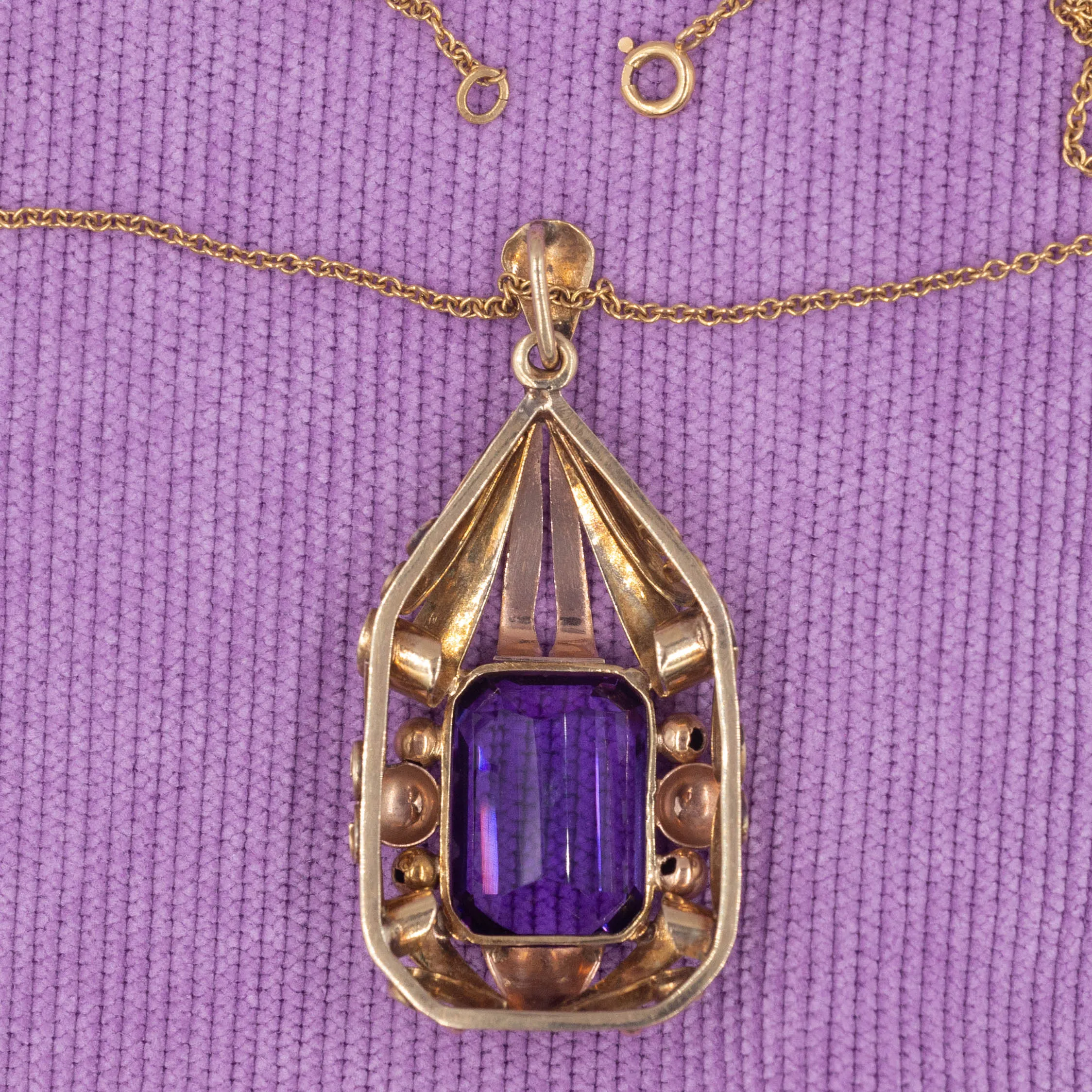 Retro Amethyst Pendant c1940