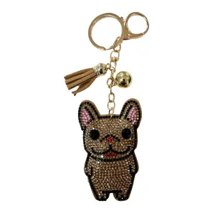 Rhinestone Frenchie Keychain