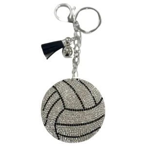 Rhinestone Volleyball Keychain