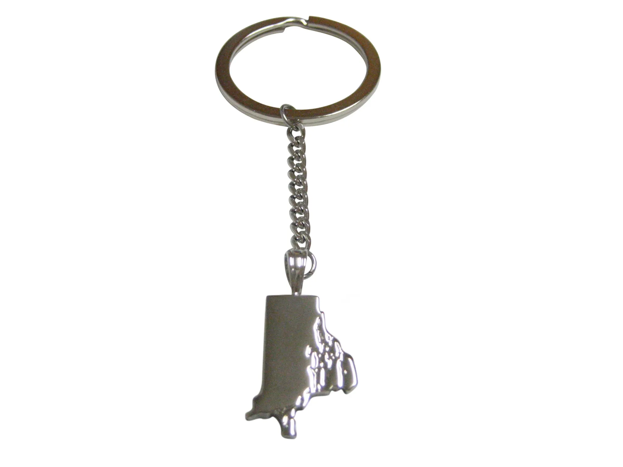 Rhode Island State Map Shape Pendant Keychain