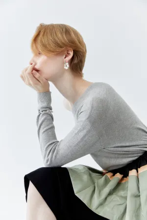 Rhodium Pearl Dangling Earrings